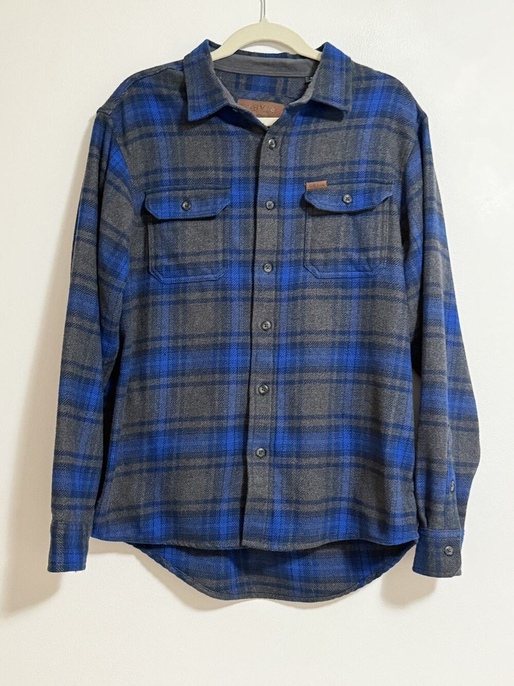 Orvis Men's MED Heavyweight Flannel Shirt Jacket Shacket Big Bear Plaid Blue